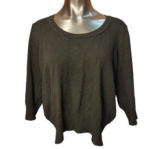 Rox & Ali Women's Black Relaxed Fit Round Neck Long Sleeve Top 2X